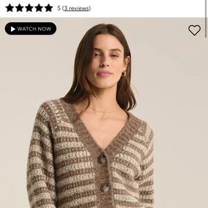 Z Supply Este Metallic Stripe Cardigan in Campfire Size Small